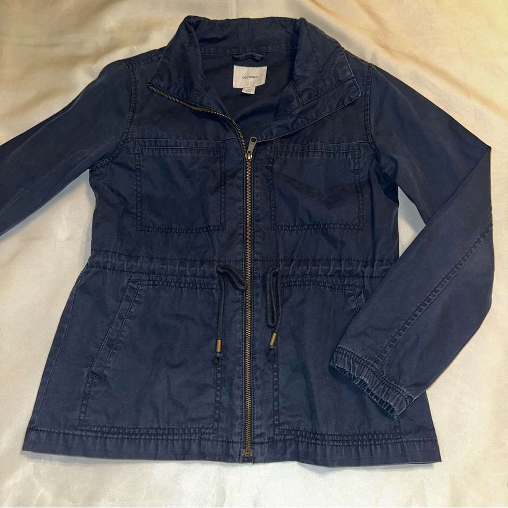 Old Navy Utility Jacket Navy‎ Blue medium zip-up cotton